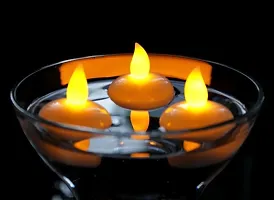 Flameless Waterproof Candle Lamp Float On Water Led Plastic Floating Tea Lights | Electric Candle Lights for Decoration | Diwali Lights (Pack of 12)-thumb3