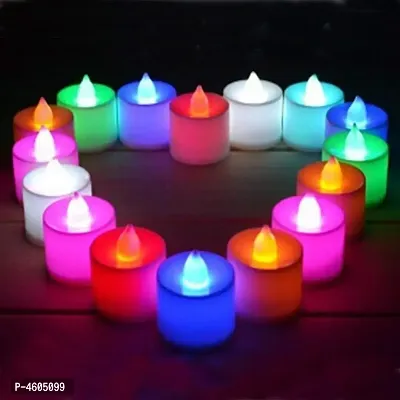 Battery Color Changing Tea Lights, Flameless Diyas Colorful LED Tealights, Multi Color Flashing Candles Light For Diwali Festival Decorations(Pack Of 24 )-thumb2