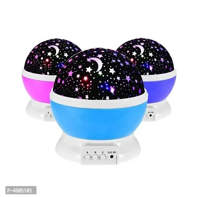 Star Moon Night Light Rotating LED Night Lamp (Assorted Color) Set Of 1-thumb5