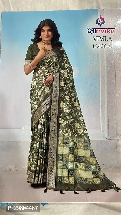 Designer Handloom Cotton Silk Saree with Blouse Piece