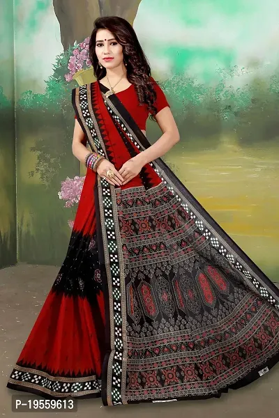 Stylish Multicoloured Cotton Sambalpuri Saree with Blouse piece-thumb0