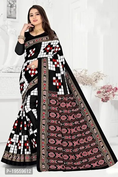 Stylish Multicoloured Cotton Sambalpuri Saree with Blouse piece