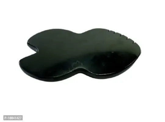 Natural Natural Black Agate Fish Massage Tool Gua sha Scraping Massage Tool 4 inch Size-thumb2