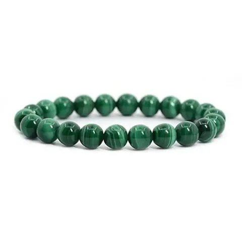 Hit Malachite Green Agate Natural Gemstone Round Beads Hand Bracelet