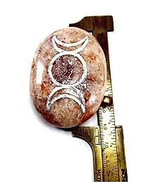 Natural Sun Stone Moon Reiki Massage Palm Stone Crystal and Healing Stones 45 to 55 mm Approx-thumb2