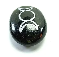 Natural Black Tumuli Moon Reiki Massage Palm Stone Crystal and Healing Stones 45 to 55 mm Approx-thumb1