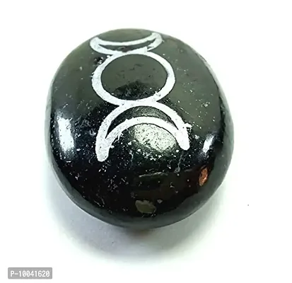 Natural Black Tumuli Moon Reiki Massage Palm Stone Crystal and Healing Stones 45 to 55 mm Approx-thumb2