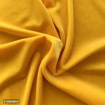 Reliable Yellow Velvet Solid Unstitched Blouse For Women