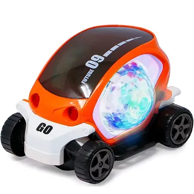 MY TOY KI 360 Degree Rotation Future Car For Kids Rotating Stunt Car Bump And Go Toy With 4d Lights, Dancing Toy, Battery Operated Toy For Kids.