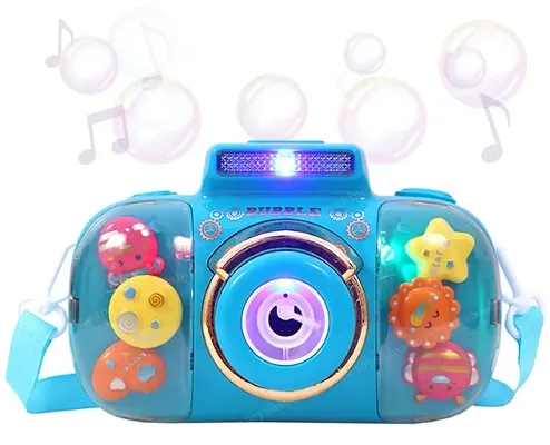 MY TOY KID Transparent Bubble Camera, Bubble Camera Toys with Music and Lights.