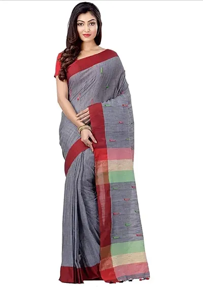 Khadi Cotton Sarees With Blouse Piece