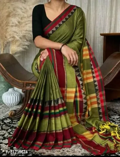 Stylish Khadi Cotton Woven Design Saree For Women-thumb0