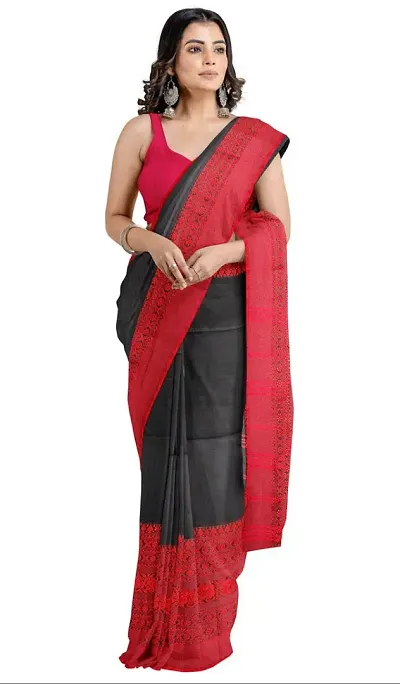 Trending Cotton Saree with Blouse piece 