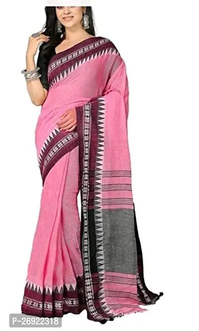 Beautiful Pink Cotton Saree with Blouse piece-thumb0