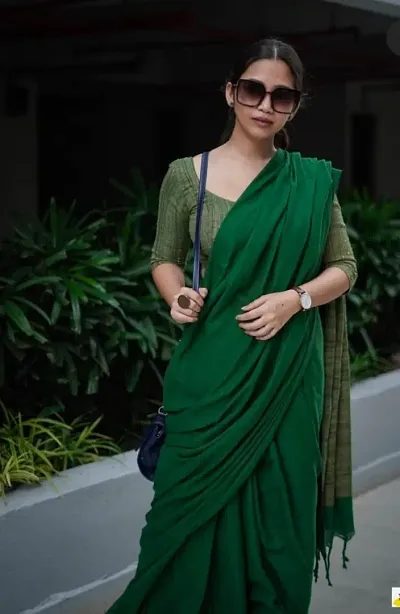 NEW KHADI SAREE WITH GHICHA PALLU