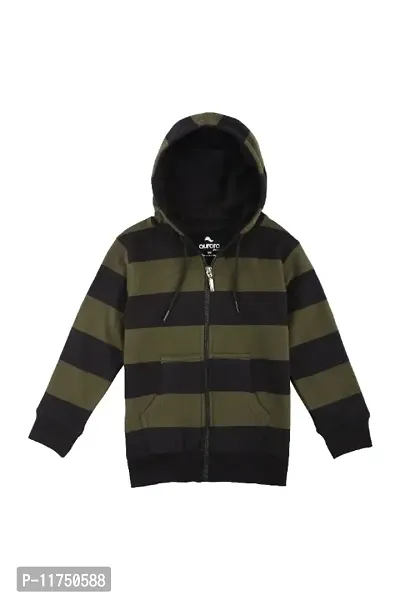 Kid Winter Wear Full Sleeve Striped Hoodies With Front Open 6 To 12 Year