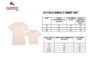 Aurora Shine - Mom Daughter Dress Pink Colour Cotton Floral Printed Regular Fit T-Shirt-thumb1