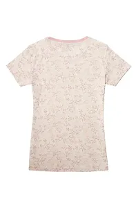 Aurora Shine - Mom Daughter Dress Pink Colour Cotton Floral Printed Regular Fit T-Shirt-thumb3