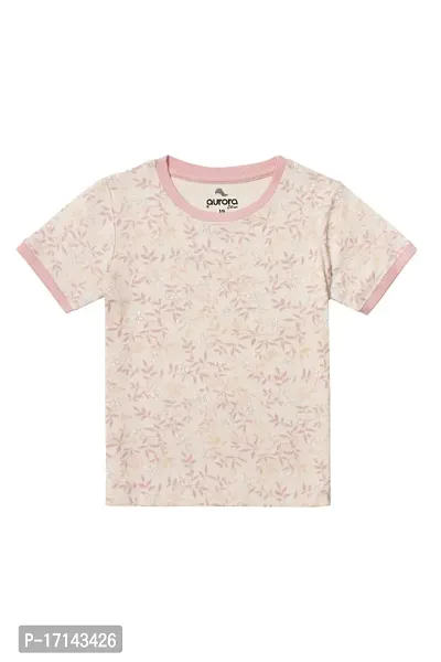 Aurora Shine - Mom Daughter Dress Pink Colour Cotton Floral Printed Regular Fit T-Shirt-thumb5