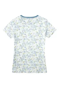 Aurora Shine - Mom Daughter Dress Blue Colour Cotton Floral Printed Regular Fit T-Shirt-thumb3