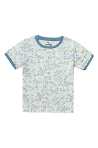 Aurora Shine - Mom Daughter Dress Blue Colour Cotton Floral Printed Regular Fit T-Shirt-thumb4