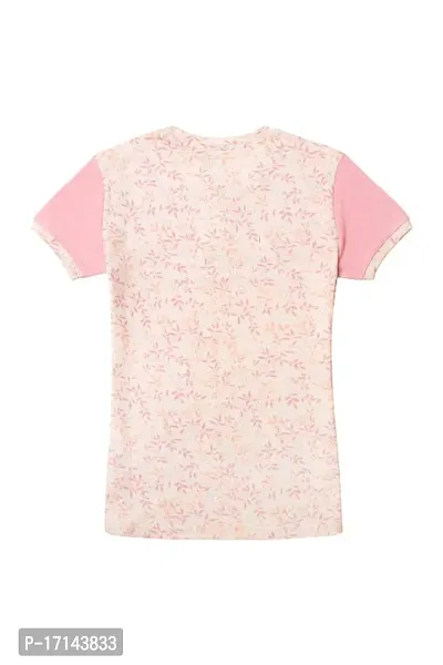 Aurora Shine - Mom Daughter Dress Pink Colour Cotton Floral Printed Regular Fit Color Block Style T-Shirt-thumb4