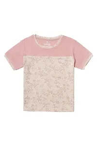 Aurora Shine - Mom Daughter Dress Pink Colour Cotton Floral Printed Regular Fit Color Block Style T-Shirt-thumb4