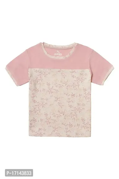 Aurora Shine - Mom Daughter Dress Pink Colour Cotton Floral Printed Regular Fit Color Block Style T-Shirt-thumb5