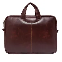 ZUKA PU Leather 15.6 inch Laptop Messenger Organizer Bag/Shoulder Sling Office Bag for Men & Women (Black) (Brown)-thumb4
