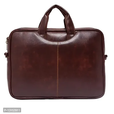 ZUKA PU Leather 15.6 inch Laptop Messenger Organizer Bag/Shoulder Sling Office Bag for Men & Women (Black) (Brown)-thumb5