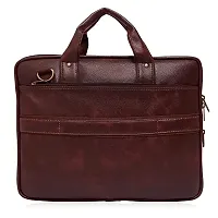 ZUKA PU Leather 15.5 inch Laptop Messenger Organizer Bag/Shoulder Sling Office Bag for Men & Women (Brown)-thumb3