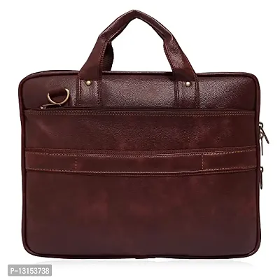 ZUKA PU Leather 15.5 inch Laptop Messenger Organizer Bag/Shoulder Sling Office Bag for Men & Women (Brown)-thumb4