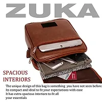 ZUKA Casual Crossbody Synthetic Leather Men Sling Bag (Tan)-thumb1