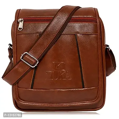 ZUKA Casual Crossbody Synthetic Leather Men Sling Bag (Tan)