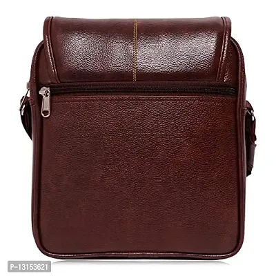 ZUKA PU Leather Sling Cross Body Travel Office Business Messenger One Side Shoulder Bag for Men Women (Black) (Brown)-thumb2