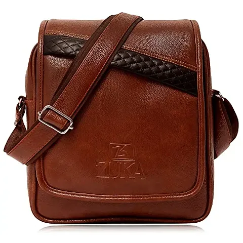 ZUKA PU Leather Sling Cross Body Travel Office Business Messenger One Side Shoulder Bag for Men Women