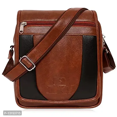 ZUKA PU Leather Sling Cross Body Travel Office Business Messenger One Side Shoulder Bag for Men Women (Black) (Brown) (Tan)