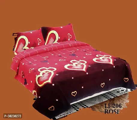 Comfortable Cotton Printed Double Size 1 Bedsheet With 2 Pillowcovers-thumb0