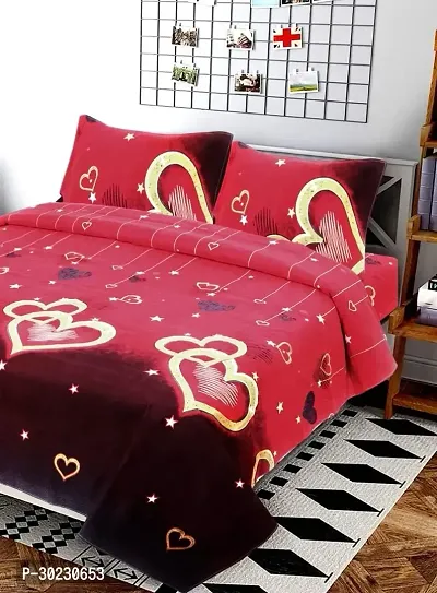 Comfortable Cotton Printed Double Size 1 Bedsheet With 2 Pillowcovers-thumb0