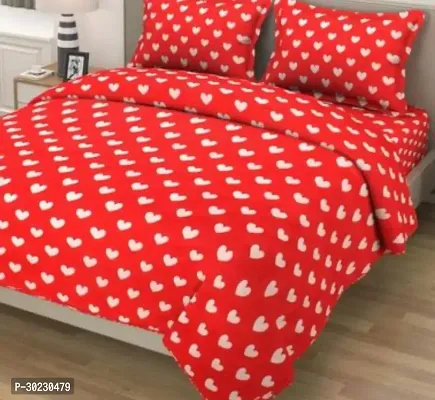 Comfortable Cotton Printed Double Size 1 Bedsheet With 2 Pillowcovers-thumb0