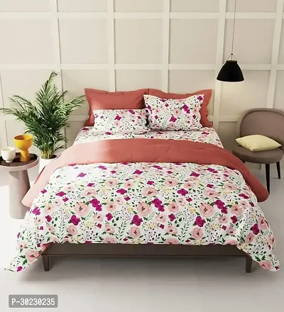 Comfortable Cotton Printed Double Size 1 Bedsheet With 2 Pillowcovers