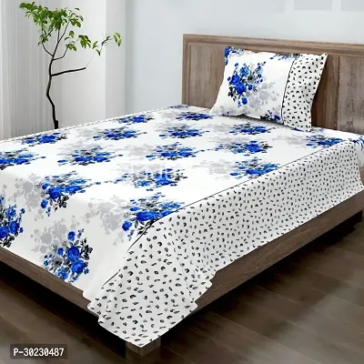 Comfortable Cotton Printed Double Size 1 Bedsheet With 2 Pillowcovers