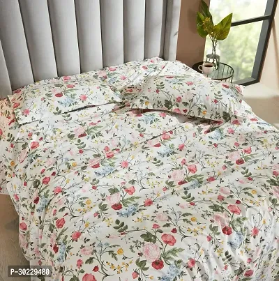 Comfortable Cotton Printed Double Size 1 Bedsheet With 2 Pillowcovers