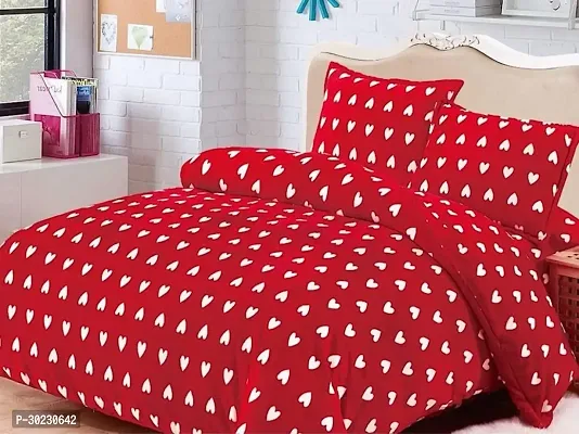 Comfortable Cotton Printed Double Size 1 Bedsheet With 2 Pillowcovers-thumb0