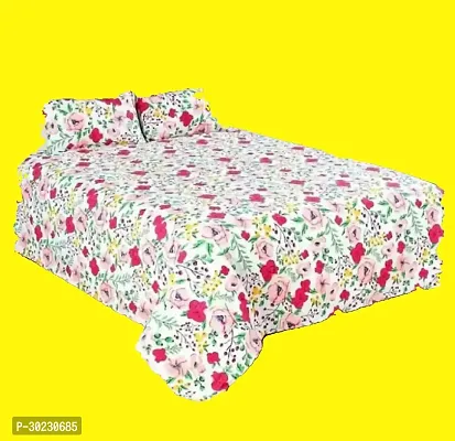 Comfortable Cotton Printed Double Size 1 Bedsheet With 2 Pillowcovers