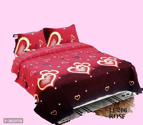 Comfortable Cotton Printed Double Size 1 Bedsheet With 2 Pillowcovers-thumb0