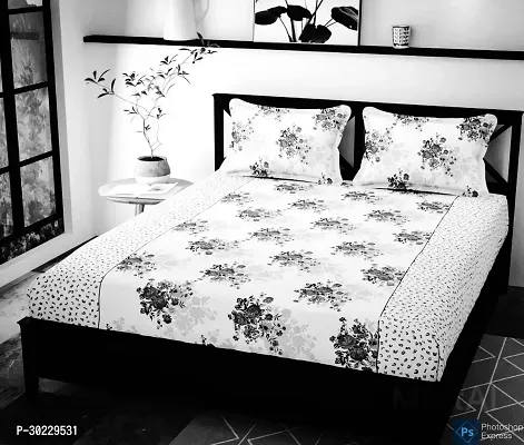 Comfortable Cotton Printed Double Size 1 Bedsheet With 2 Pillowcovers