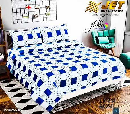 Comfortable Cotton Printed Double Size 1 Bedsheet With 2 Pillowcovers