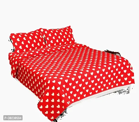 Comfortable Cotton Printed Double Size 1 Bedsheet With 2 Pillowcovers-thumb0