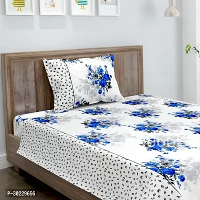 Comfortable Cotton Printed Double Size 1 Bedsheet With 2 Pillowcovers-thumb0